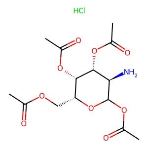 6-(acetoxymethyl)-3-aminotetrahydro-2h-pyran-2,4,5-triyl triacetate hydrochloride structure