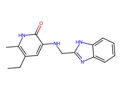 3-((2-Benzimidazolylmethyl)amino)-5-ethyl-6-methlpyridin-2(1H)-one structure