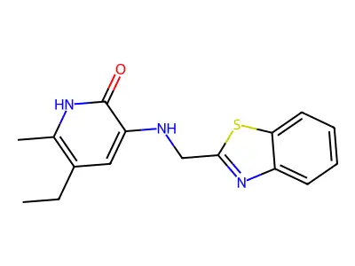 3-((2-Benzothiazolylmethyl)amino)-5-ethyl-6-methylpyridin-2(1H)-one structure