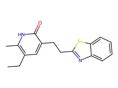 5-Ethyl-6-methyl-3-((2-benzothiazolyl)ethyl)-2-pyridinone structure