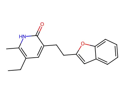 5-Ethyl-6-methyl-3-((2-benzofurano)ethyl)-2-pyridinone structure
