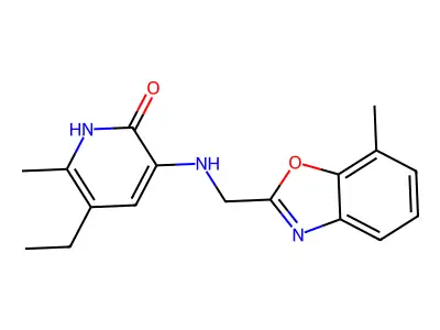 3-((7-Methyl-Benzoxazol-2-ylmethyl)amino)-5-ethyl-6-methlpyridin-2(1H)-one structure
