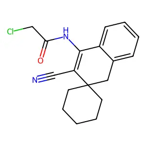 2-chloro-N-(3'-cyano-1'H-spiro[cyclohexane-1,2'-naphthalen]-4'-yl)acetamide structure