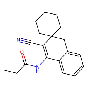 N-(2-cyanospiro[4H-naphthalene-3,1'-cyclohexane]-1-yl)propanamide structure