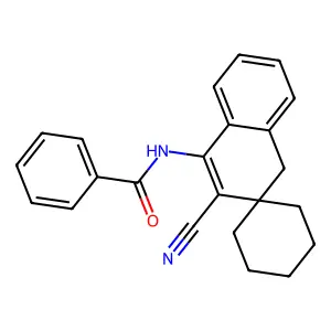 N-(2-cyanospiro[4H-naphthalene-3,1'-cyclohexane]-1-yl)benzamide structure