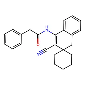 N-(3'-cyano-1'H-spiro[cyclohexane-1,2'-naphthalen]-4'-yl)-2-phenylacetamide structure