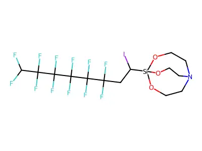 2,8,9-Trioxa-5-aza-1-silabicyclo(3.3.3)undecane, 1-(3,3,4,4,5,5,6,6,7,7,8,8-dodecafluoro-1-iodooctyl)- structure