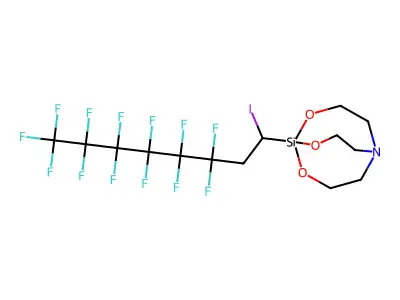2,8,9-Trioxa-5-aza-1-silabicyclo(3.3.3)undecane, 1-(3,3,4,4,5,5,6,6,7,7,8,8,8-tridecafluoro-1-iodooctyl)- structure