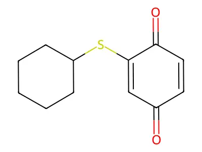 2-(Cyclohexylsulfanyl)cyclohexa-2,5-diene-1,4-dione structure