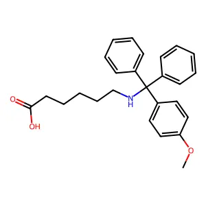Hexanoic acid, 6-[[(4-methoxyphenyl)diphenylmethyl]amino]- structure