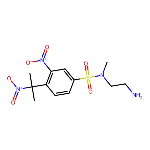 N-(2-aminoethyl)-N-methyl-3-nitro-4-(2-nitropropan-2-yl)benzene-1-sulfonamide structure