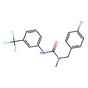 1-[(4-Chlorophenyl)methyl]-1-methyl-3-[3-(trifluoromethyl)phenyl]urea structure