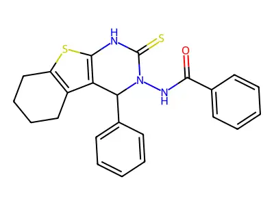 N-(1,4,5,6,7,8-Hexahydro-4-phenyl-2-thioxo(1)benzothieno(2,3-d)pyrimidin-3(2H)-yl)benzamide structure