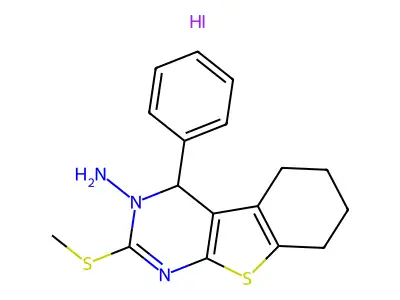 3-Amino-4-phenyl-2-methylmercapto-3,4,5,6,7,8-hexahydrobenzo(4,5)thieno(2,3-d)pyrimidine HI structure