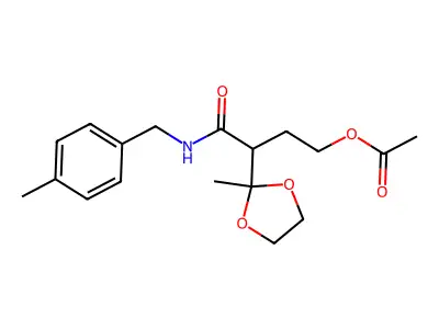 alpha-(1,1-Ethylenedioxy)-ethyl-gamma-acetyloxybutyric-N-(p-methylbenzyl)amide structure