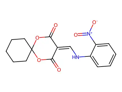 3-(((2-Nitrophenyl)amino)methylene)-1,5-dioxaspiro[5.5]undecane-2,4-dione structure