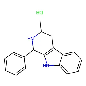 9H-Pyrido(3,4-b)indole, 1,2,3,4-tetrahydro-3-methyl-1-phenyl-, hydrochloride structure