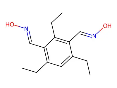 2,4,6-triethylisophthalaldehyde dioxime structure