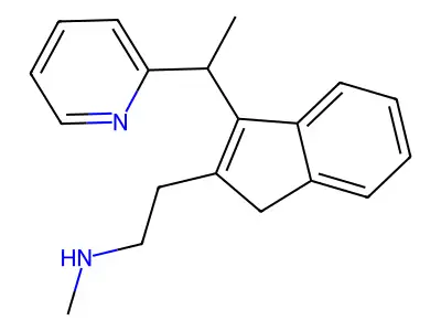 N-Methyl-2-(3-(1-pyridin-2-ylethyl)-1H-inden-2-yl)ethanamine structure