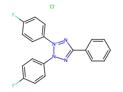 2,3-Bis(4-fluorophenyl)-5-phenyltetrazolium Chloride structure