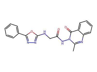 Acetamide, N-(2-methyl-4-oxo-3(4H)-quinazolinyl)-2-((5-phenyl-1,3,4-oxadiazol-2-yl)amino)- structure