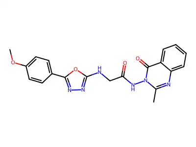 Acetamide, 2-((5-(4-methoxyphenyl)-1,3,4-oxadiazol-2-yl)amino)-N-(2-methyl-4-oxo-3(4H)-quinazolinyl)- structure