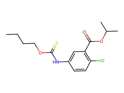 Benzoic acid, 5-((butoxythioxomethyl)amino)-2-chloro-, 1-methylethyl ester structure