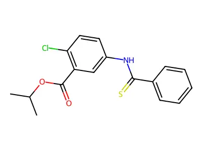 Methylethyl 2-chloro-5-((phenylthioxomethyl)amino)benzoate structure