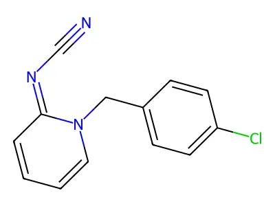 (1-((4-Chlorophenyl)methyl)-2(1H)-pyridinylidene)cyanamide structure