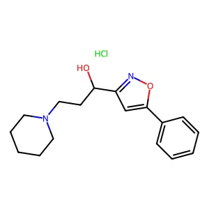 1-Piperidinepropanol, alpha-(5-phenyl-3-isoxazolyl)-, monohydrochloride structure