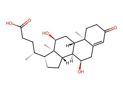 7alpha,12alpha-Dihydroxy-3-oxochol-4-en-24-oic Acid structure