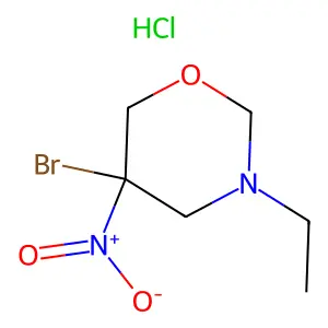 2H-1,3-Oxazine, tetrahydro-5-bromo-3-ethyl-5-nitro-, hydrochloride structure