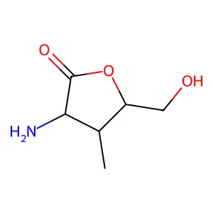 3-amino-5-(hydroxymethyl)-4-methyloxolan-2-one structure