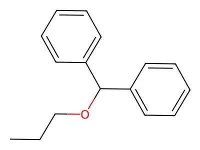 Diphenylmethyl propyl ether structure