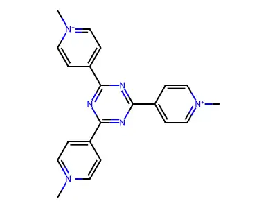 2,4,6-Tris(1-methyl-1lambda(5)-pyridin-4-yl)-1,3,5-triazine structure