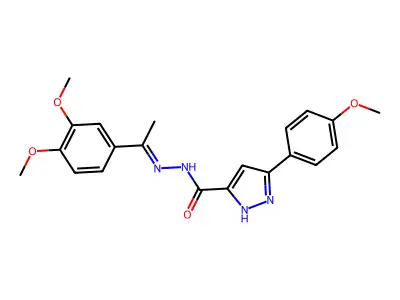 N'-(1-(3,4-Dimethoxyphenyl)ethylidene)-3-(4-methoxyphenyl)-1H-pyrazole-5-carbohydrazide structure