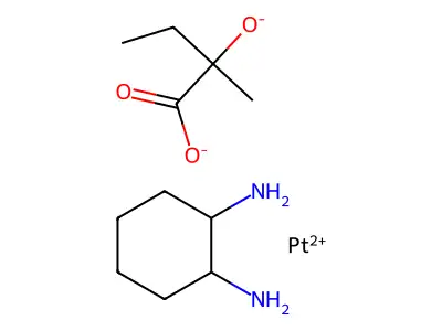 Platinum(2+) 2-methyl-2-oxidobutanoate--cyclohexane-1,2-diamine (1/1/1) structure