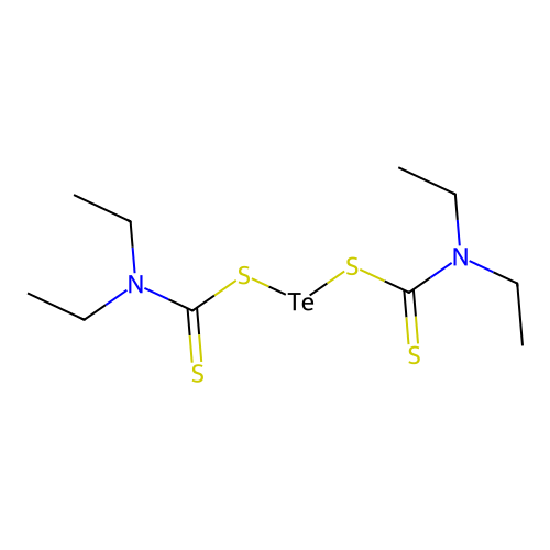 diethylcarbamothioylsulfanyltellanyl N,N-diethylcarbamodithioate structure