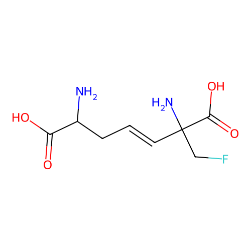 (E)-2,6-diamino-2-(fluoromethyl)hept-3-enedioic acid structure