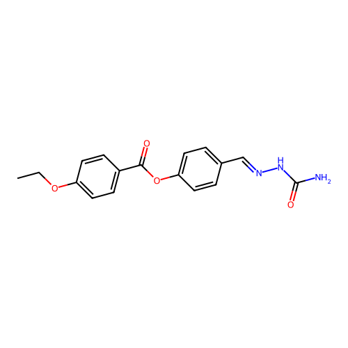 4-{(E)-[2-(aminocarbonyl)hydrazono]methyl}phenyl 4-ethoxybenzoate structure