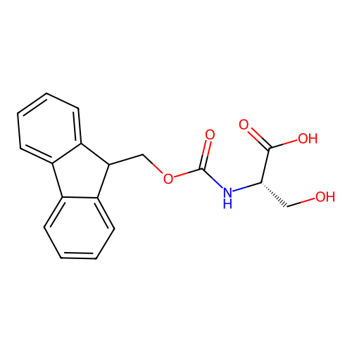 (2S)-2-({[(9H-fluoren-9-yl)methoxy]carbonyl}amino)-3-hydroxypropanoic acid structure