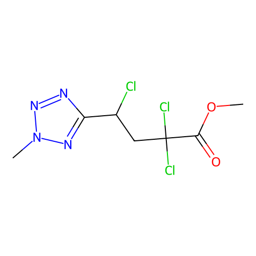 methyl 2,2,4-trichloro-4-(2-methyl-2H-tetrazol-5-yl)butanoate structure