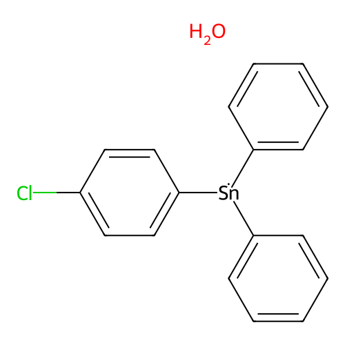 4-Chlorophenyl)diphenyltin hydrate structure