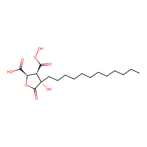 (2R,3R,4S)-3-carbonoperoxoyl-4-dodecyl-4-hydroxy-5-oxooxolane-2-carboxylic acid structure