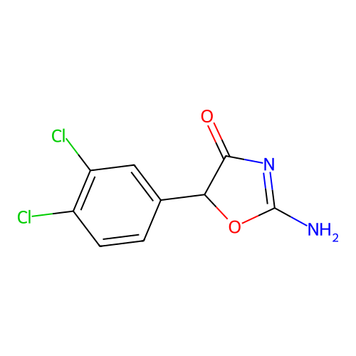 2-Amino-5-[3,4-dichlorophenyl]-2-oxazolin-4-one structure
