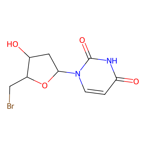 1-[5-(Bromomethyl)-4-hydroxyoxolan-2-yl]pyrimidine-2,4-dione structure