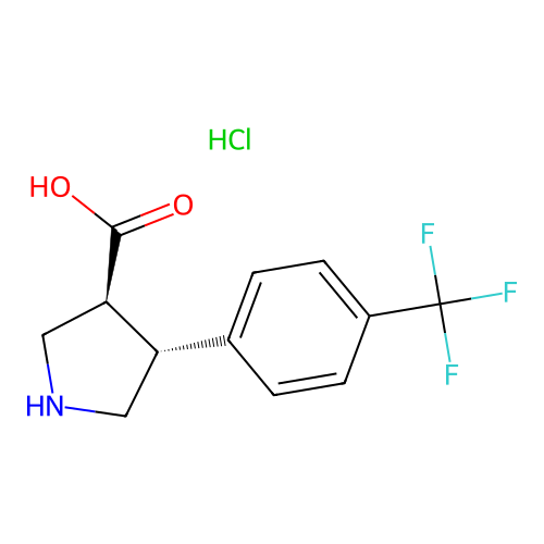 (+/-)-trans-4-(4-trifluoromethyl-phenyl)-pyrrolidine-3-carboxylic acid-HCl structure