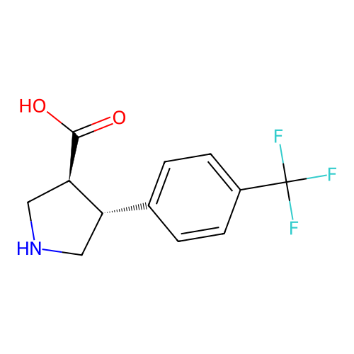 (3S,4R)-4-(4-(Trifluoromethyl)phenyl)pyrrolidine-3-carboxylic acid structure