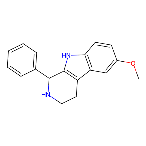 9H-Pyrido(3,4-b)indole, 1,2,3,4-tetrahydro-6-methoxy-1-phenyl- structure