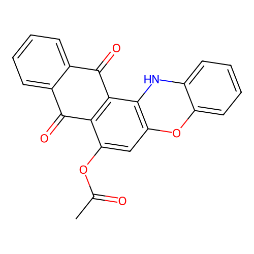 8,13-dioxo-13,14-dihydro-8H-naphtho[2,3-a]phenoxazin-7-yl acetate structure